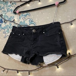 🌊 Forever 21 XXI Denim Black Short Shorts Size 28